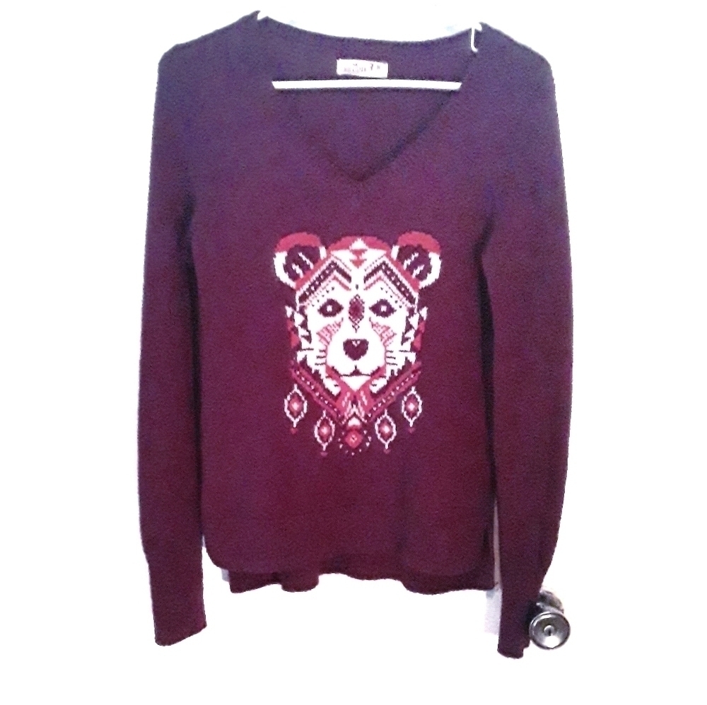 Hollister Burgundy Tiger Sweater